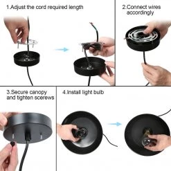 Lighting LNC Black Modern Pendant Light -- 3 Pack-Clearance