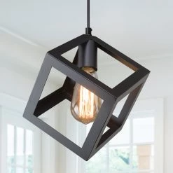 Modern Hot Sale LNC Matt Black Cubic Pendant