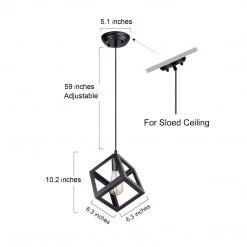 Modern Hot Sale LNC Matt Black Cubic Pendant
