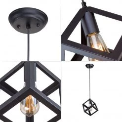 Modern Hot Sale LNC Matt Black Cubic Pendant