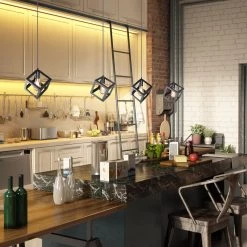 Modern Hot Sale LNC Matt Black Cubic Pendant