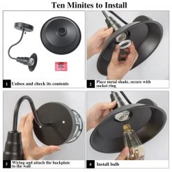 LNC Industrial Black Sconce - 2 Pack Hot Sale