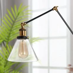 Modern LNC Glass Shade Swing Arm Wall Lamp