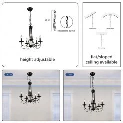 Modern LNC Simple Metal Chandelier - 5 Lights