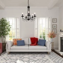 Modern LNC Simple Metal Chandelier - 5 Lights