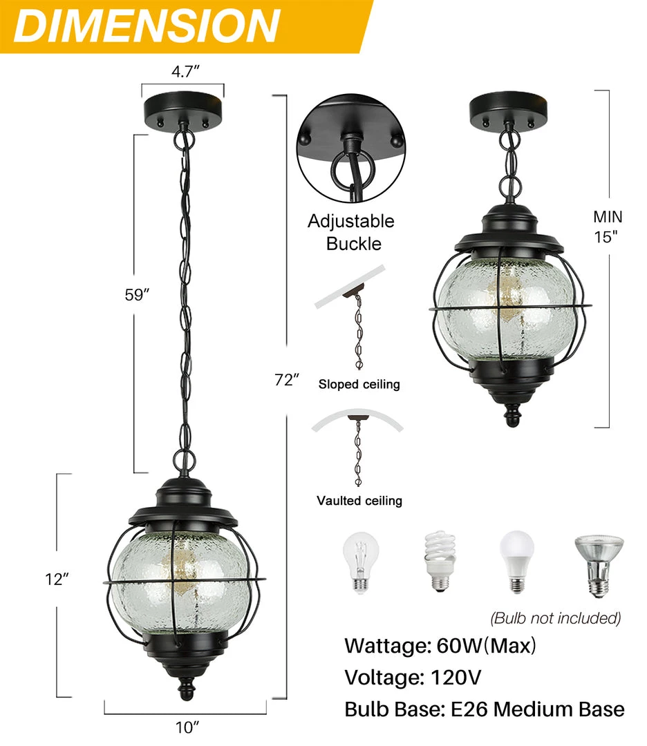 Lighting LNC Orb Cage Pendant Light 7 Lighting LNC Orb Cage Pendant Light