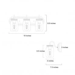 LNC Linear Mason Jar Sconce - 3 Lights-Open Box Lighting