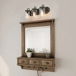 LNC Linear Mason Jar Sconce - 3 Lights-Open Box Lighting