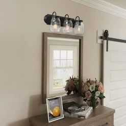 LNC Linear Mason Jar Sconce - 3 Lights-Open Box Lighting