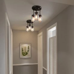 LNC Mason Jar Semi Flush Mount - 3 Lights Hot Sale