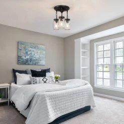 LNC Mason Jar Semi Flush Mount - 3 Lights Hot Sale