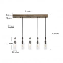 Hot Sale LNC Linear Glass Shade Chandelier - 5 Lights