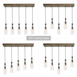 Hot Sale LNC Linear Glass Shade Chandelier - 5 Lights