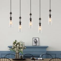 Hot Sale LNC Linear Glass Shade Chandelier - 5 Lights
