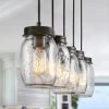 Modern LNC Linear Mason Jar Chandelier - 5 Lights Hot Sale