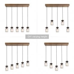 Modern LNC Linear Mason Jar Chandelier - 5 Lights Hot Sale