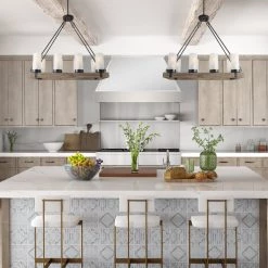 LNC Rectangular Island Chandelier - 8 Lights-Clearance Lighting