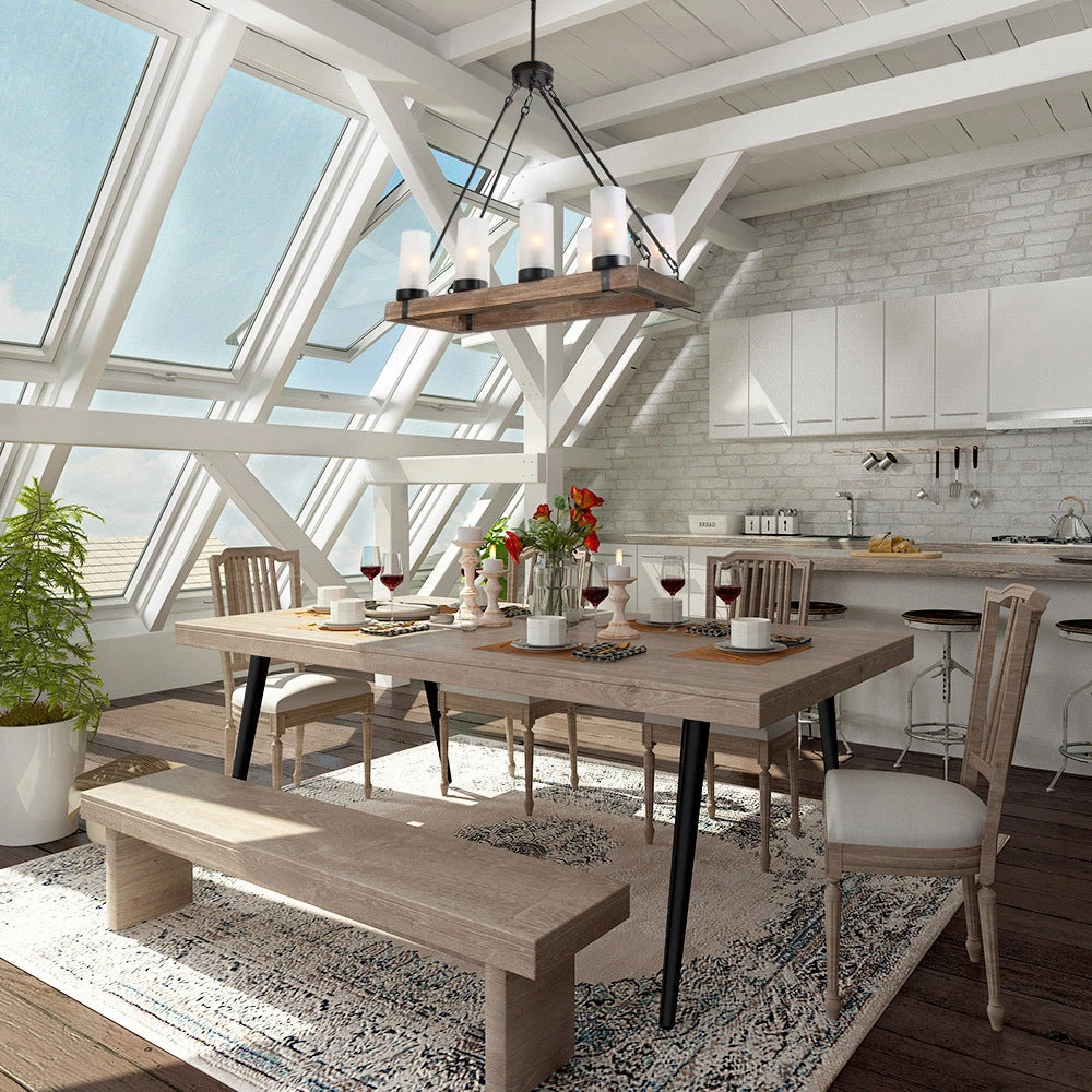 LNC Rectangular Island Chandelier - 8 Lights-Clearance Lighting 8 LNC Rectangular Island Chandelier - 8 Lights-Clearance Lighting