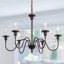 Modern LNC Simple Brown Metal Chandelier - 6 Lights Hot Sale