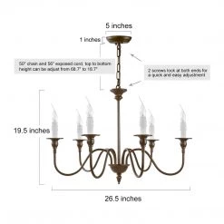 Modern LNC Simple Brown Metal Chandelier - 6 Lights Hot Sale