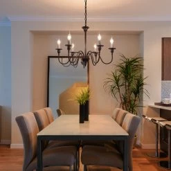 Modern LNC Simple Brown Metal Chandelier - 6 Lights Hot Sale