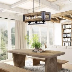 LNC Rectangle Box Chandelier - 3 Lights-Clearance