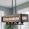 LNC Rectangle Box Chandeliers- 5 Lights Lighting