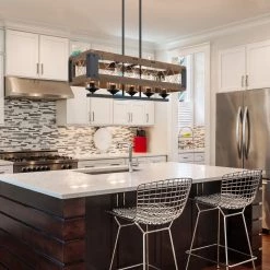 LNC Rectangle Box Chandeliers- 5 Lights-Open Box