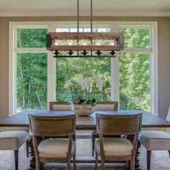 LNC Rectangle Box Chandeliers- 5 Lights-Open Box