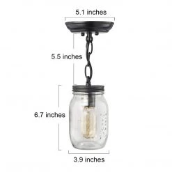 LNC Mini Mason Jar Pendant Lighting