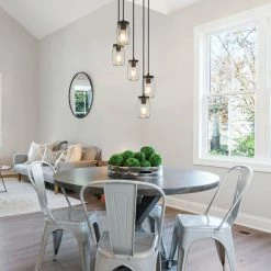 Modern LNC Spiral Mason Jar Flush Mount - 5 Lights Hot Sale