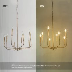 Modern LNC Simple Champagne Metal Chandelier - 8 Lights