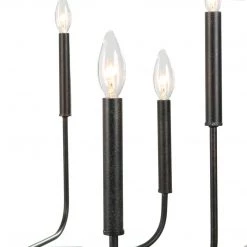 Lighting LNC Simple Metal Black Chandelier - 8 Lights-Open Box