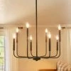 Modern Lighting LNC Simple Metal Black Chandelier - 8 Lights