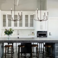 Modern Lighting LNC Simple Metal Black Chandelier - 8 Lights