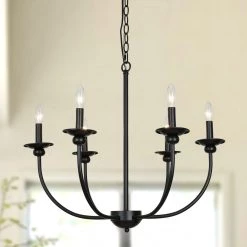 LNC Metal Black Chandelier - 6 Lights Hot Sale