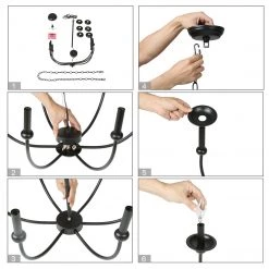 LNC Metal Black Chandelier - 6 Lights Hot Sale 23 LNC Metal Black Chandelier - 6 Lights Hot Sale