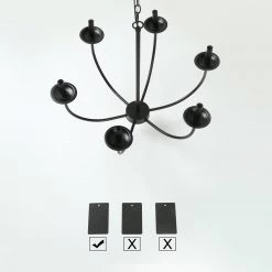 LNC Metal Black Chandelier - 6 Lights Hot Sale 29 LNC Metal Black Chandelier - 6 Lights Hot Sale
