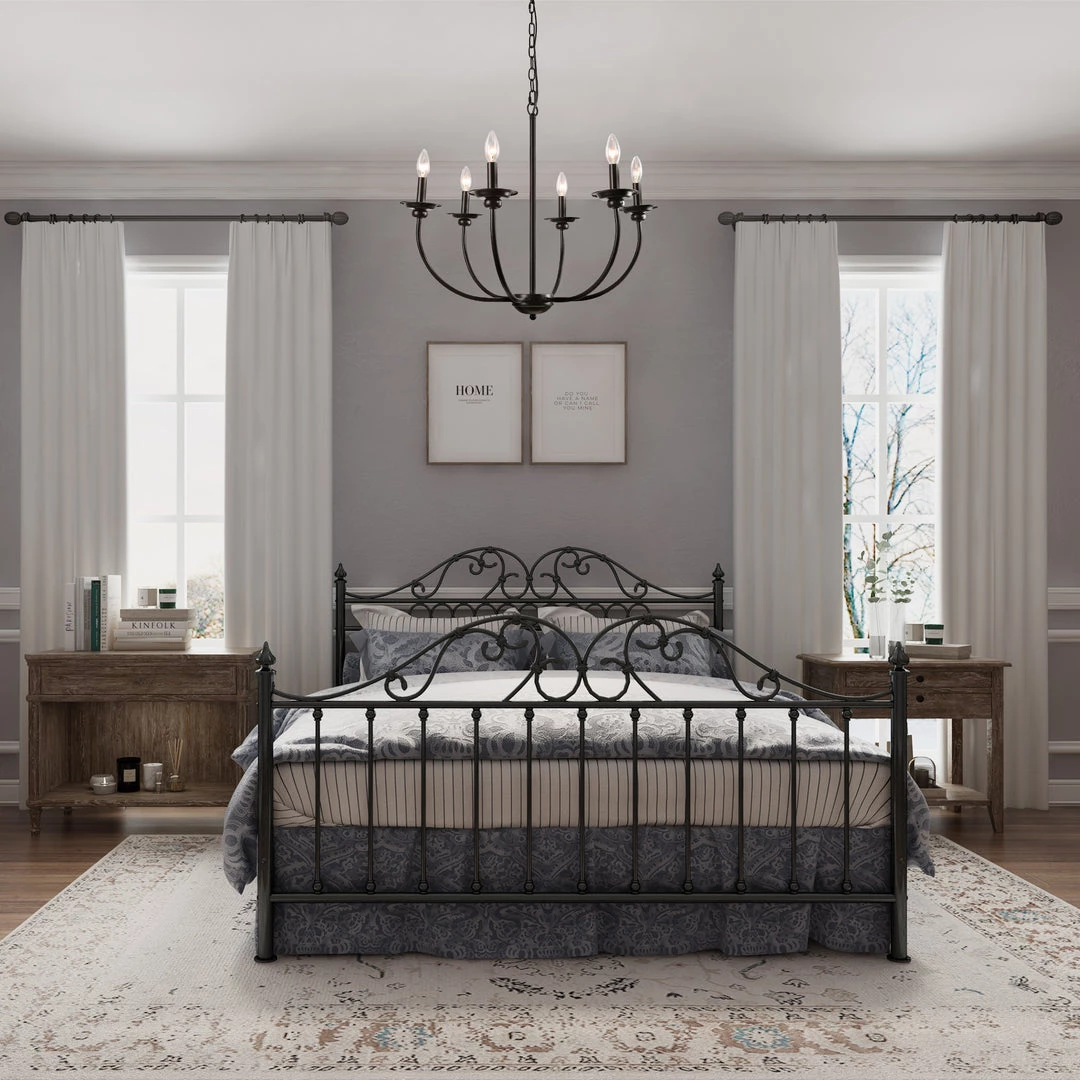 LNC Metal Black Chandelier - 6 Lights Hot Sale 13 LNC Metal Black Chandelier - 6 Lights Hot Sale