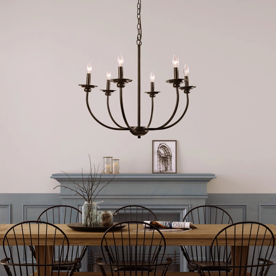 LNC Metal Black Chandelier - 6 Lights Hot Sale 5 LNC Metal Black Chandelier - 6 Lights Hot Sale