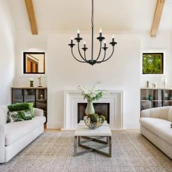 LNC Metal Black Chandelier - 6 Lights Hot Sale 26 LNC Metal Black Chandelier - 6 Lights Hot Sale