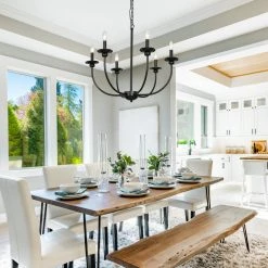 LNC Metal Black Chandelier - 6 Lights Hot Sale 31 LNC Metal Black Chandelier - 6 Lights Hot Sale