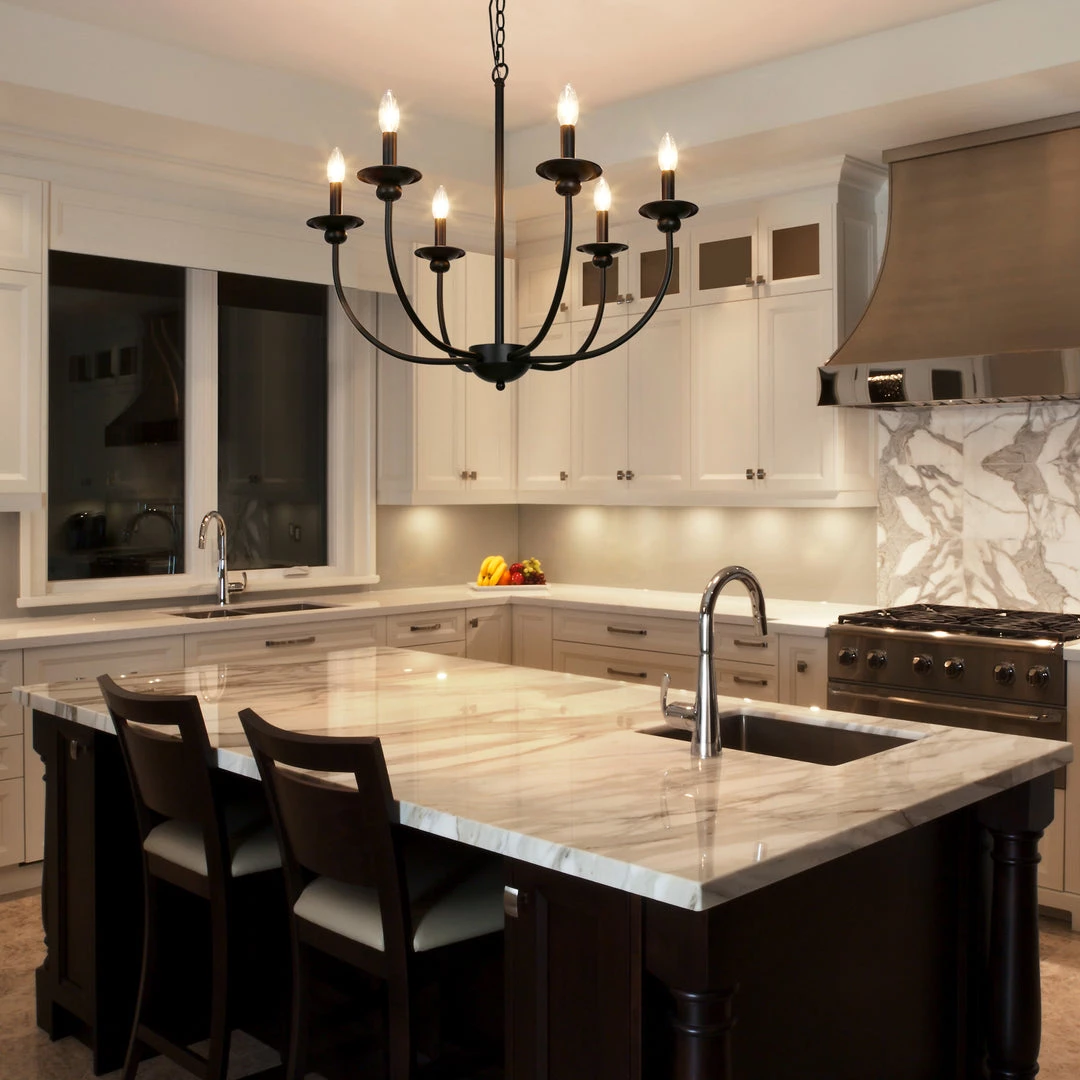 LNC Metal Black Chandelier - 6 Lights Hot Sale 6 LNC Metal Black Chandelier - 6 Lights Hot Sale