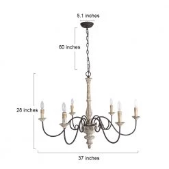 Lighting LNC Weathered Anchor Chandelier - 6 Lights-Open Box