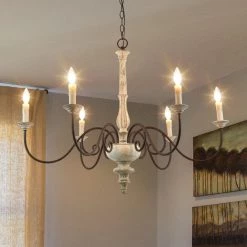 Hot Sale LNC Weathered Anchor Chandelier - 6 Lights