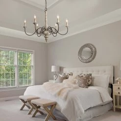 Lighting LNC Weathered Anchor Chandelier - 6 Lights-Open Box