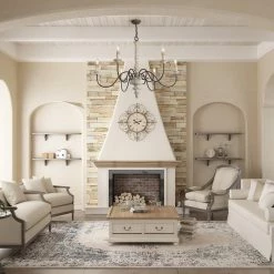 Lighting LNC Weathered Anchor Chandelier - 6 Lights-Open Box