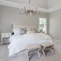 Lighting LNC Weathered Anchor Chandelier - 6 Lights-Open Box