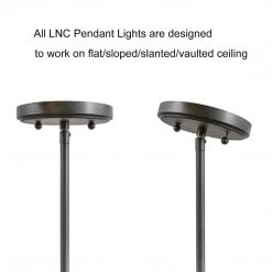 Lighting LNC Home - Linear Pot Lid Chandelier - 3 Lights-Open Box