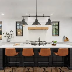 Lighting LNC Home - Linear Pot Lid Chandelier - 3 Lights-Open Box